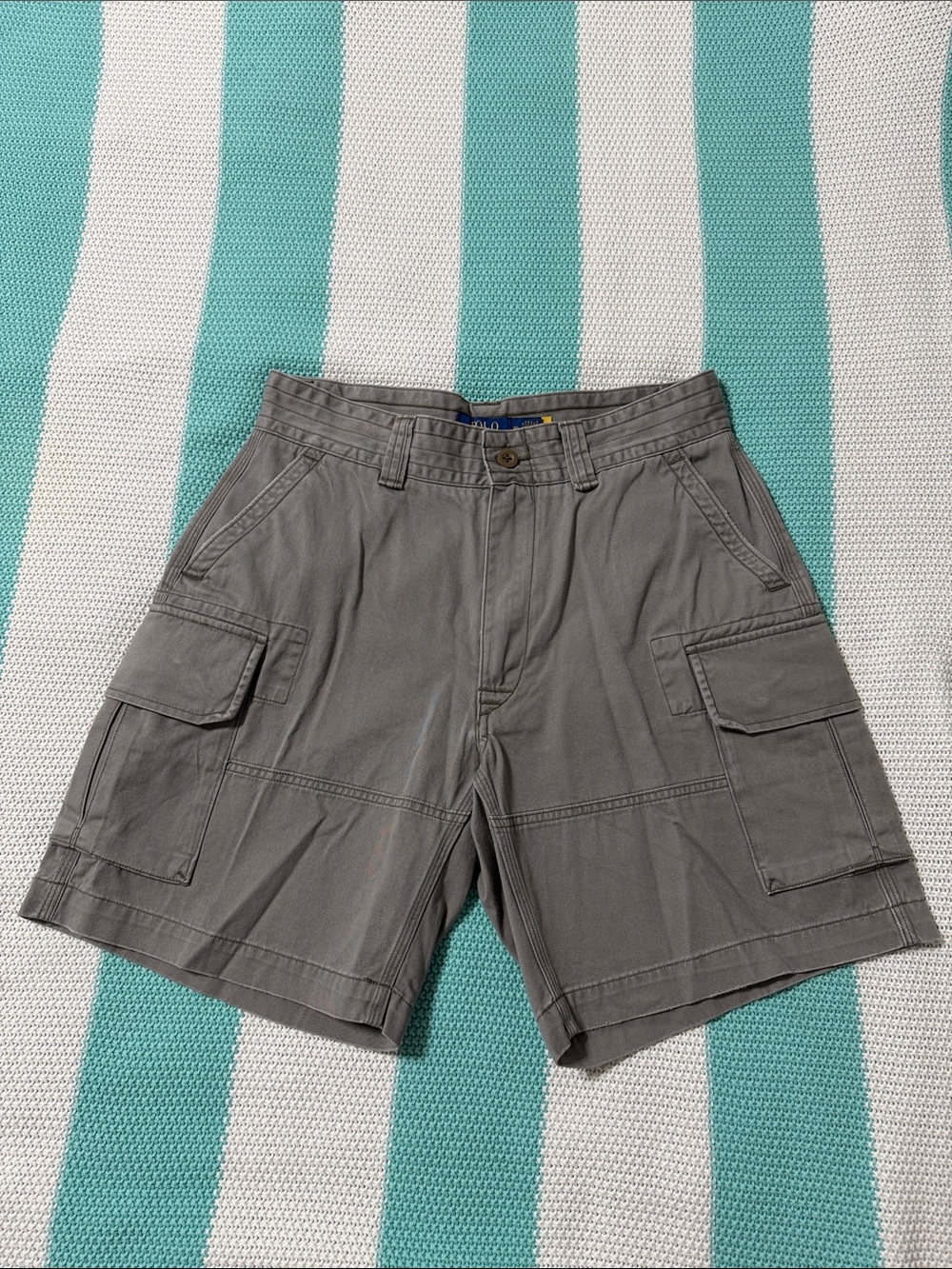 Polo by Ralph Lauren Gray Cargo Shorts with Flap Pockets